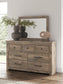 Keithland King Panel Bed with Mirrored Dresser and Nightstand