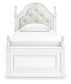 Maylilly Twin Upholstered Panel Bed, Dresser, Mirror and Nightstand