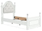 Maylilly Twin Upholstered Panel Bed, Dresser, Mirror and Nightstand