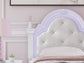 Maylilly Twin Upholstered Panel Bed, Dresser, Mirror and Nightstand
