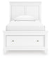 Fortman Twin Panel Storage Bed, Dresser, Mirror and Nightstand