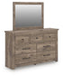 Keithland King Panel Bed with Mirrored Dresser