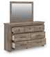 Keithland King Panel Bed with Mirrored Dresser
