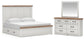 Savonport King Panel Bed with Storage, Dresser and Mirror