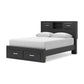 Stabotta Queen Bookcase Storage Bed