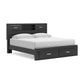 Stabotta King Bookcase Storage Bed