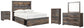 Drystan Full Bookcase Bed with 2 Storage Drawers with Mirrored Dresser, Chest and Nightstand