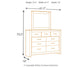 Brinxton King/California King Panel Headboard with Mirrored Dresser