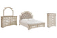 Realyn King Upholstered Bed with Mirrored Dresser and Chest
