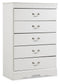 Anarasia Queen Sleigh Headboard with Mirrored Dresser and Chest