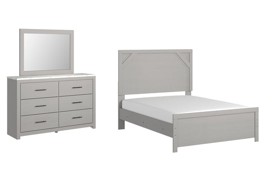 Cottonburg Full Panel Bed with Mirrored Dresser