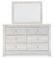 Paxberry Queen Panel Bed with Mirrored Dresser and 2 Nightstands