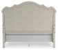 Arlendyne California King Upholstered Bed with Mirrored Dresser, Chest and 2 Nightstands