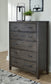 Montillan King Panel Bed with Mirrored Dresser, Chest and 2 Nightstands