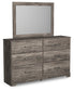 Ralinksi Twin Panel Bed with Mirrored Dresser