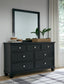 Lanolee Full Panel Bed with Mirrored Dresser, Chest and 2 Nightstands