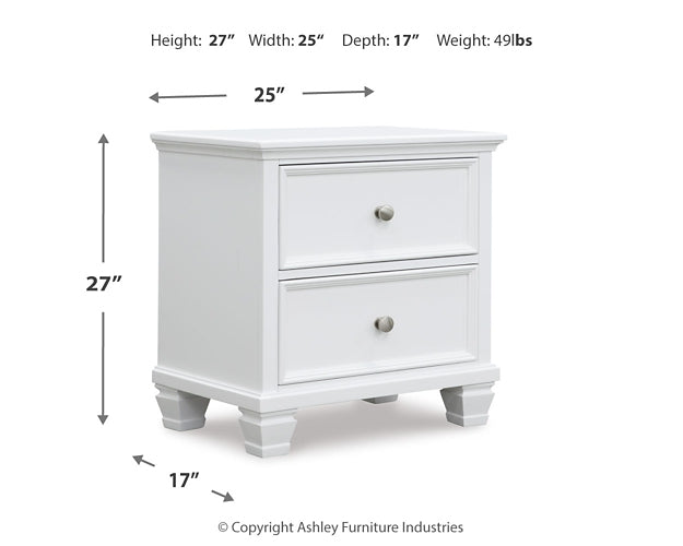 Fortman Twin Panel Bed with Mirrored Dresser, Chest and 2 Nightstands