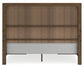 Cabalynn California King Panel Bed with Storage with Mirrored Dresser and Chest