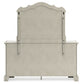 Arlendyne Queen Upholstered Bed with Mirrored Dresser and 2 Nightstands